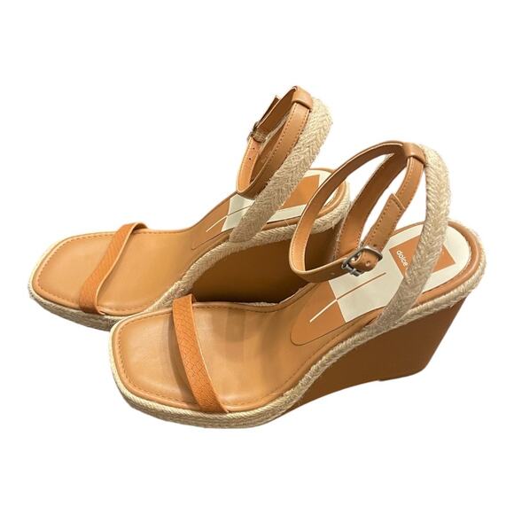 Dolce Vita Aurora Ankle Strap Espadrille Wedge Sandals Cedar Embossed Stella 9.5 - Picture 2 of 12